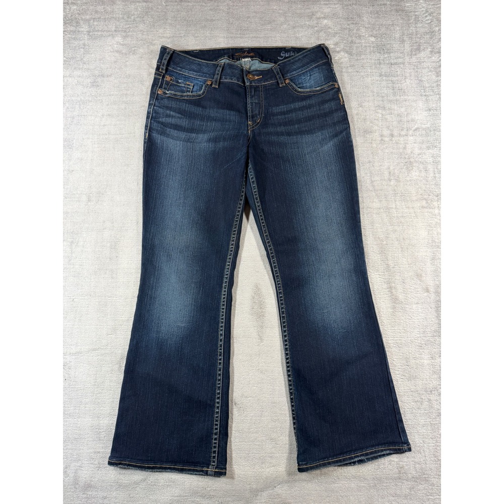 Silver Jeans Women 32 Dark Wash Suki Bootcut Mid Rise Faded Stretch Denim Y2K